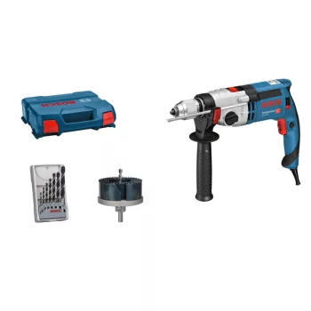   BOSCH Ütvefúrógép GSB 24-2 kofferben + fafúró- és körkivágó készlet