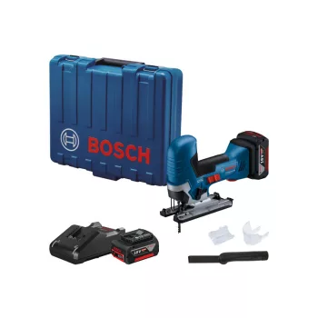   BOSCH Akkus dekopírfűrész GST 185-LI marokfogantyús, kofferben (2 x 4,0 Ah + gyorstöltő)