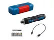 BOSCH GO Akkus csavarozó (USB-C kábellel) + 8 részes bithegy készlet