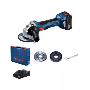   BOSCH Akkus sarokcsiszoló 125 mm GWS 180-LI kofferben (1 X 4,0 Ah + gyorstöltő)