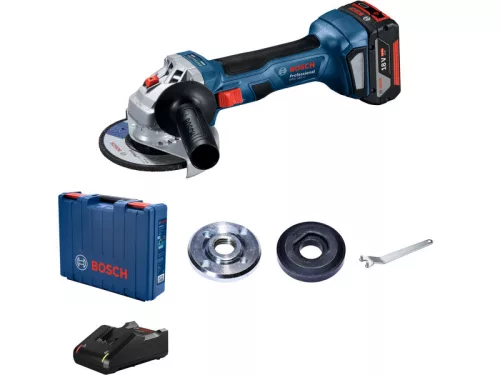 BOSCH Akkus sarokcsiszoló 125 mm GWS 180-LI kofferben (1 X 4,0 Ah + gyorstöltő)