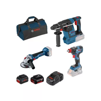   BOSCH Erőcsomag GBH + GDX + GWS + táska (1 x 5,0 Ah +1 x 8,0 Ah ProCore + töltő)