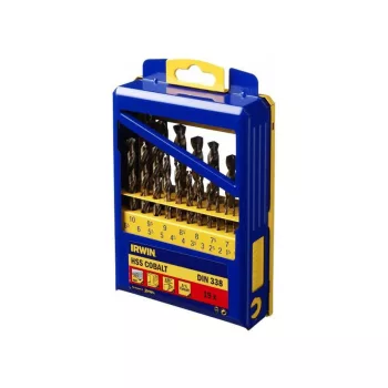   IRWIN Csigafúró készlet 19 részes HSS Co hengeres (1-10 mm)