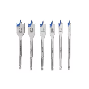   IRWIN Lapos fafúró lészlet 6 részes bit Blue Groove 4x (10-13-16-19-22-25 x 152 mm)