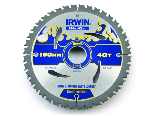 IRWIN1 Fűrésztárcsa fához 190 x 30 mm / 40T