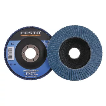FESTA Lamellás csiszolókorong 115 x 22,2 mm / P60 inox