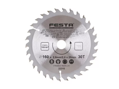 FESTA Fűrésztárcsa fához 160 x 20 x 2,0 mm / 30T