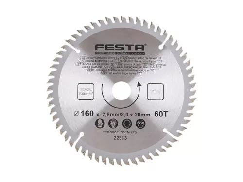FESTA Fűrésztárcsa fához 160 x 20 x 2,0 mm / 60T