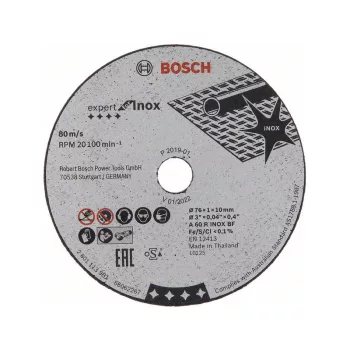  BOSCH Vágókorong fémre 76 x 1,0 x 10 mm egyenes Expert for Inox (5 db/cs)
