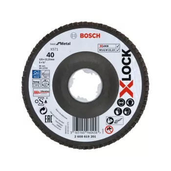   BOSCH Lamellás csiszolókorong kúpos 125 x 22,2 / P40 X571 X-LOCK