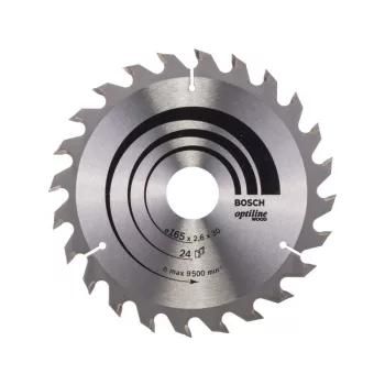   BOSCH Fűrésztárcsa fához 165 x 30/20 x 2,6 mm / 24T Optiline Wood ATB