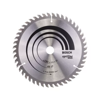   BOSCH Fűrésztárcsa fához 190 x 20/16 x 2,6 mm / 48T Optiline Wood ATB