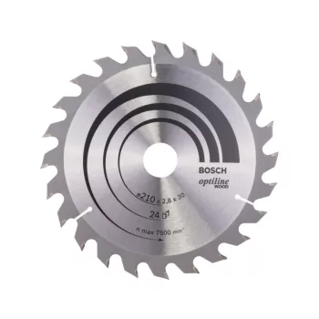   BOSCH Fűrésztárcsa fához 210 x 30 x 2,8 mm / 24T Optiline Wood ATB