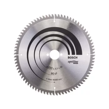   BOSCH Fűrésztárcsa fához 250 x 30 x 3,2 mm / 80T Optiline Wood ATB / N