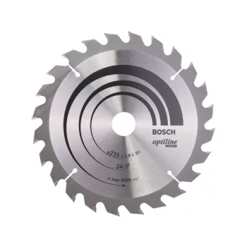   BOSCH Fűrésztárcsa fához 235 x 30/25 x 2,8 mm / 24T Optiline Wood ATB
