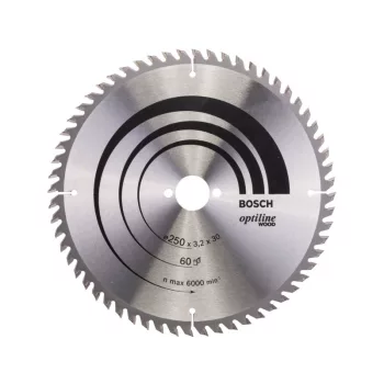   BOSCH Fűrésztárcsa fához 250 x 30 x 3,2 mm / 60T Optiline Wood ATB