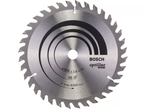 BOSCH Fűrésztárcsa fához 184 x 16 x 2,6 mm / 36T Optiline Wood ATB