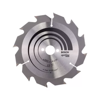   BOSCH Fűrésztárcsa fához 160 x 20/16 x 1,8 mm / 12T Optiline Wood ATB