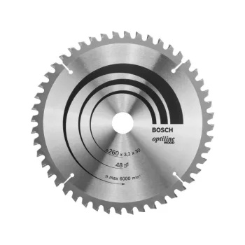   BOSCH Fűrésztárcsa fához 260 x 30 x 3,2 mm / 48T Optiline Wood ATB / N