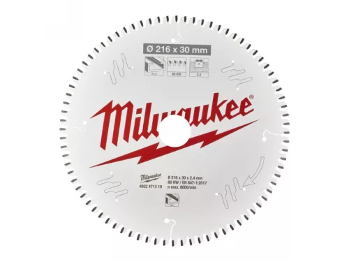 Milwaukee Körfűrészlap gérvágókhoz (Alu) 216x30x2.4x80 TF NEG. - 1 db 4932471319