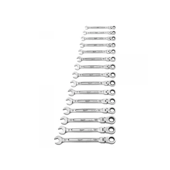   MILWAUKEE Racsnis csuklós csillag-villáskulcs készlet 15 részes 8-22 mm CrV MAX BITE™