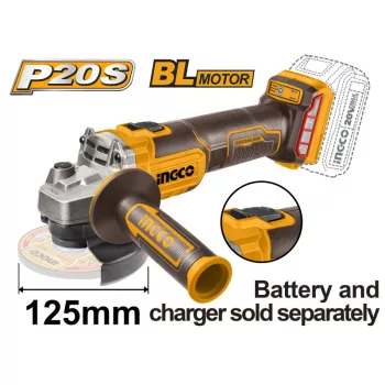   INGCO Akkus sarokcsiszoló 125 mm 20 V (akku és töltő nélkül)