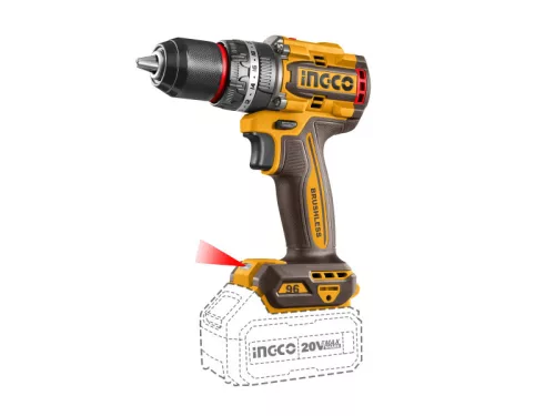 INGCO Akkus ütvefúró-csavarozó 96 Nm szénkefe nélküli 20 V (2 x 4,0 Ah akku + töltő)
