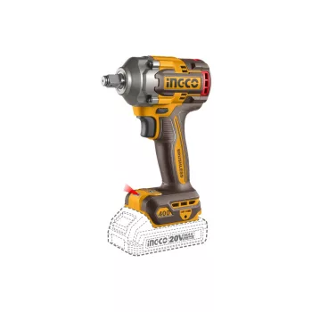   INGCO Akkus ütvecsavarozó 1/2" 400 Nm szénkefe nélküli 20 V (2 x 2,0 Ah akku + töltő)