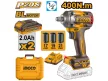 INGCO Akkus ütvecsavarozó 1/2" 400 Nm szénkefe nélküli 20 V (2 x 2,0 Ah akku + töltő)