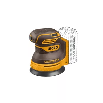   INGCO Akkus excentercsiszoló szénkefe nélküli 20 V (akku és töltő nélkül)