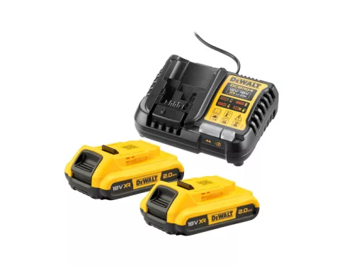 DEWALT XR Akkumulátor és töltő szett 18 V (2 x 2 Ah) DCB1104D2