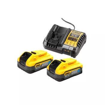   DEWALT Powerstack Akkumulátor és töltő szett 18 V (2 x 5 Ah) DCB1104H2