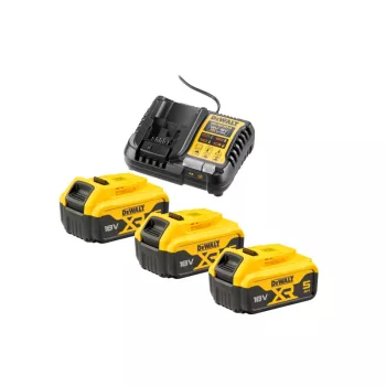   DEWALT XR Akkumulátor és töltő szett 18 V (3 x 5 Ah) DCB1104P3