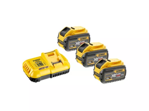 DEWALT FlexVolt Akkumulátor és gyorstöltő szett 18 V (3 x 9 Ah) DCB118X3