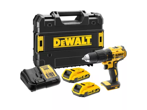 DEWALT Akkus ütvefúró-csavarozó 18 V szénkefe nélküli (2 x 2,0 Ah akku + töltő + TSTAK) DCD778D2T