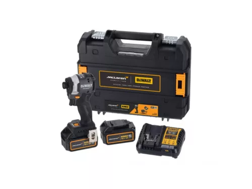 DEWALT/McLaren Akkus ütvecsavarozó 18 V 208 Nm 1/4" (2 x 5,0 Ah akku + töltő + TSTAK)