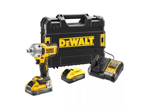 DEWALT Akkus ütvecsavarozó 18 V szk. nélküli 1/2" 812 Nm (2 x 5,0 Ah akku + töltő + TSTAK)