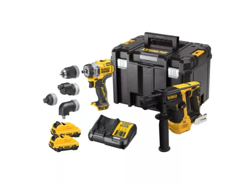 DEWALT Akkus erőcsomag 12 V (DCH072 + DCD703 + 2 x 3,0 Ah akku + töltő)