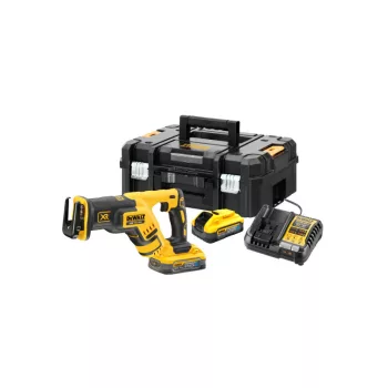   DEWALT Akkus szablyafűrész 18 V szk. nélküli (2 x 5,0 Ah Power Stack akku + töltő + TSTAK)