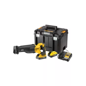   DEWALT Akkus szablyafűrész 18 V (2 x 5,0 Ah PowerStack akku + töltő) TSTAK kofferben