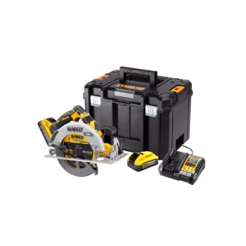   DEWALT Akkus körfűrész 18 V szénkefe nélküli 190 mm (2 x 5,0 Ah Power Stack akku + töltő + TSTAK)