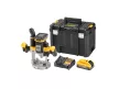 DEWALT Akkus felsőmaró 18 V 12 mm (2 x 5,0 Ah Power Stack akku + töltő + TSTAK)