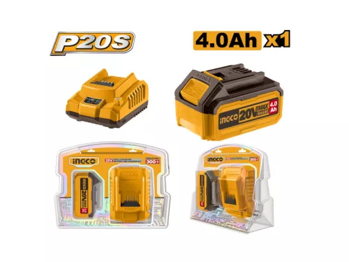 INGCO Akkumulátor és töltő szett (1 x 4,0 Ah akku + 2,0 A töltő)