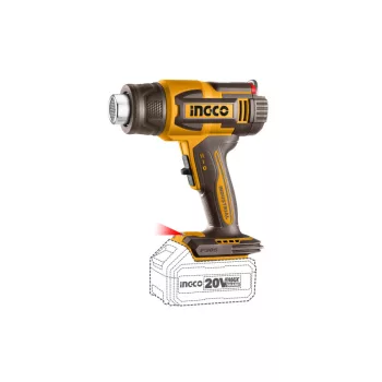   INGCO Akkus hőlégfúvó 550°C LCD kijelző 20 V (1 x 5,0 Ah akku + töltő)