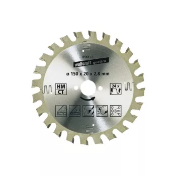   WOLFCRAFT - Kézi körfűrészlapok, bíborvörös sorozat (közepesen durva vágások) 160×16mm Z24