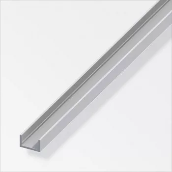   ALFER - U-profil alumínium eloxált ezüst 1000x10x13,5x1,5 mm