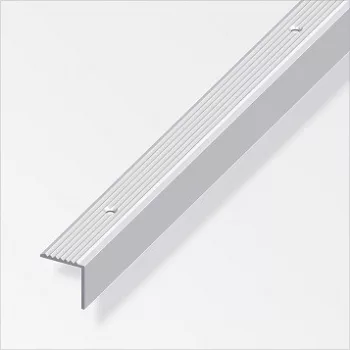   ALFER - lépcsőprofil keskeny hornyos perforált alumínium eloxált ezüst 1000x19x20mm