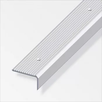   ALFER - lépcsőprofil széles hornyos perforált alumínium eloxált ezüst 1000x41x23mm