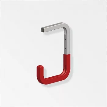   ALFER - tartó falipolc acél horganyzott gumírozott piros 115x160x100mm, max.30kg