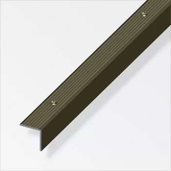   ALFER - lépcsőprofil keskeny hornyos perforált alumínium eloxált bronz 1000x19x20mm